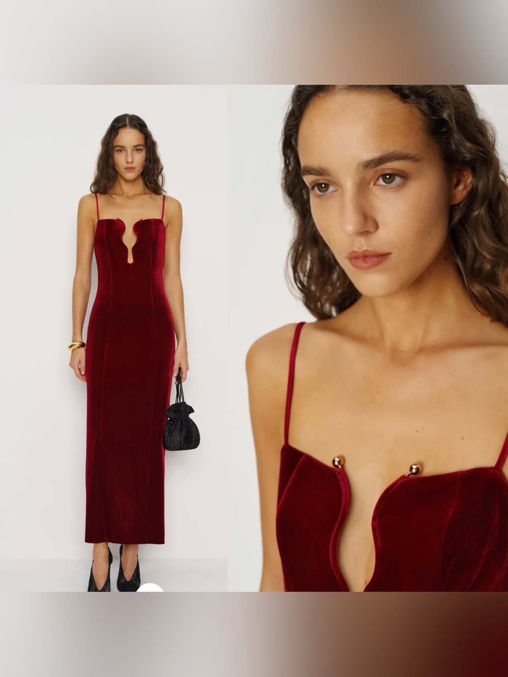 Reformation Isa Knit Maxi Red Velvet Dress Sz XS New With Tags.